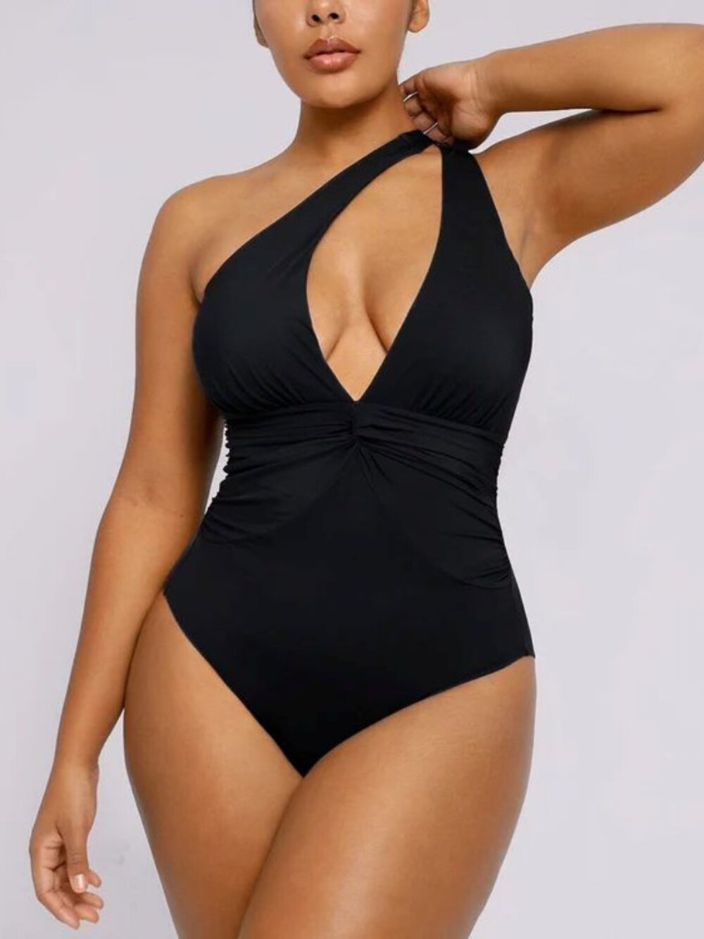 SHAPELLX ROUCHED TWIST FRONT ONE PIECE SWIMSUIT XL NWT